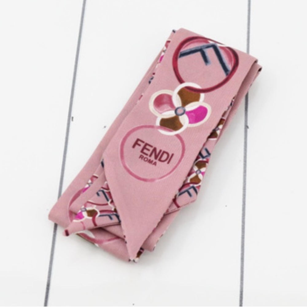 Fendi Pink Silk Scarf